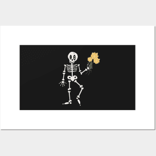 Skeleton flowers Posters and Art